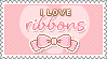 i love ribbons stamp